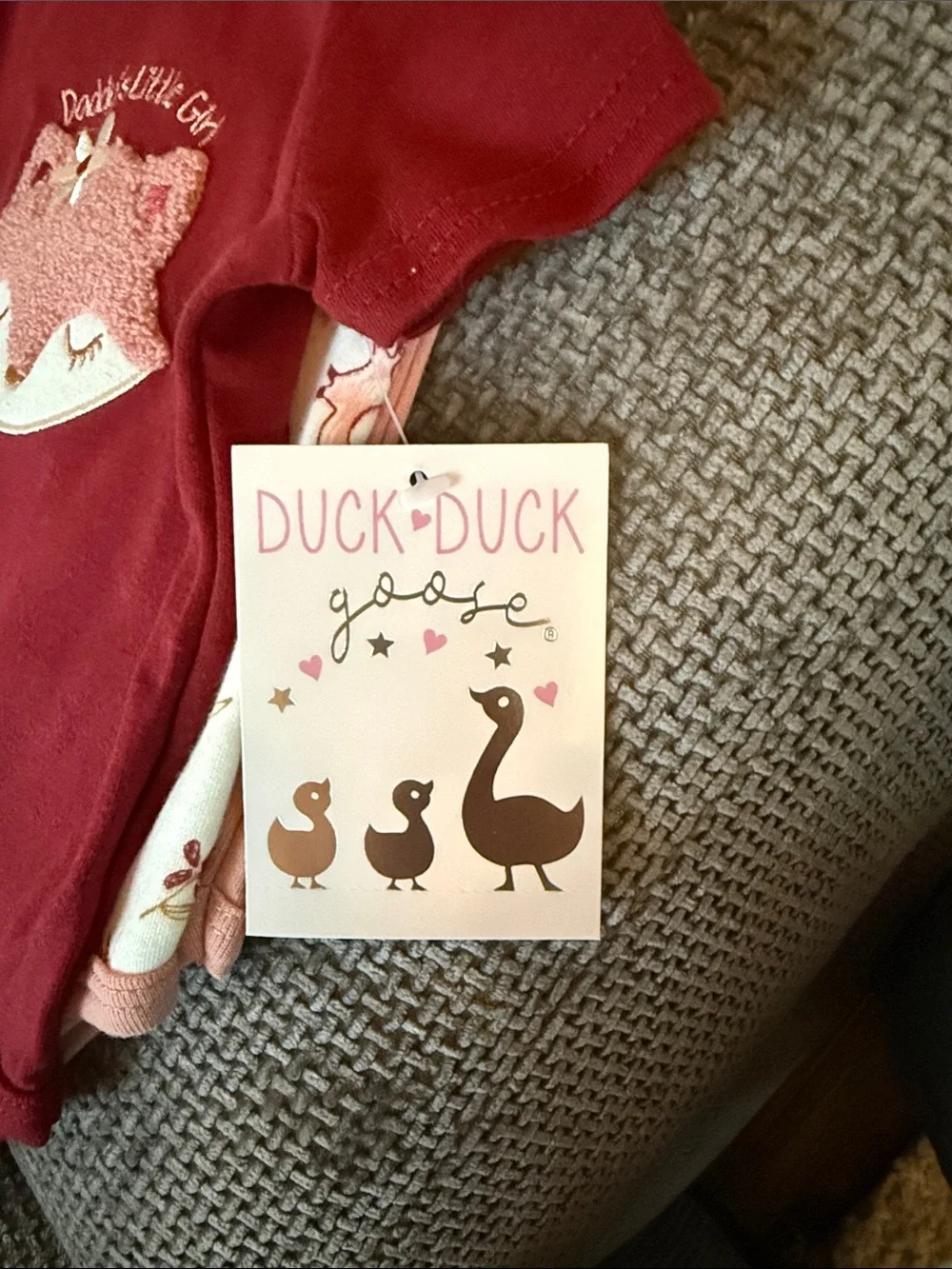 Daddy's Little Girl Maroon Fox Bodysuit - Girls One-Piece